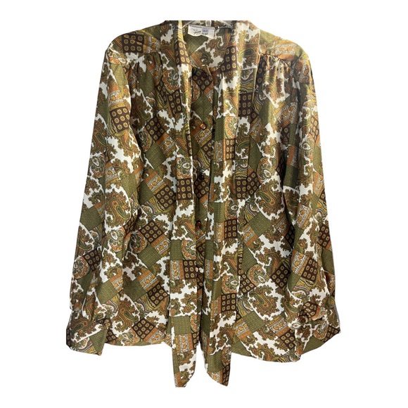 Vintage 60/70’s Patchwork Print Blouse - Picture 7 of 8